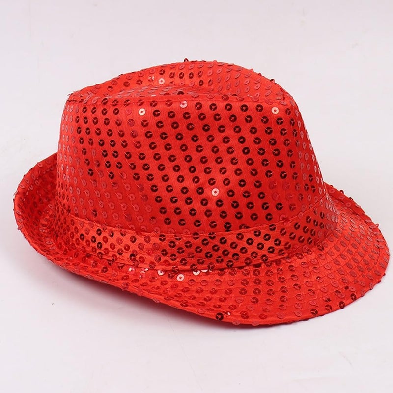 Ankelesz Sequin Hat for Man and Women,Western Sequin Fedora Hat Bling Dance Hats - Image 3